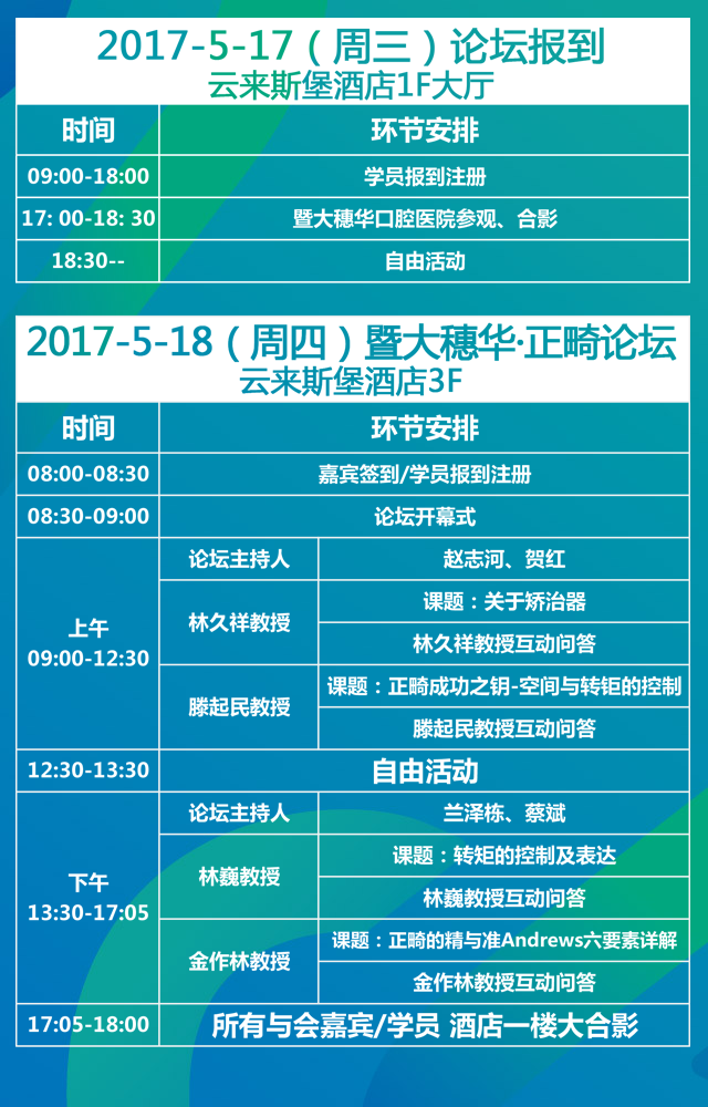 2017首届暨大穗华口腔·正畸论坛暨 固定与隐形精准矫治技术精英